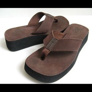 Reef Chocolate Brown Platform Sandals